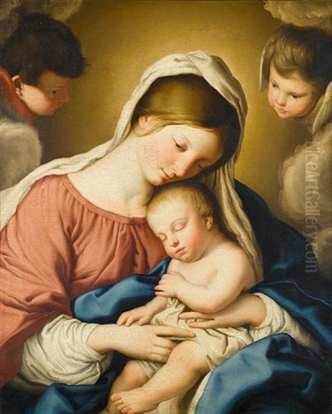 The Madonna And Child Oil Painting by Giovanni Battiata Salvi, Il Sassoferrato