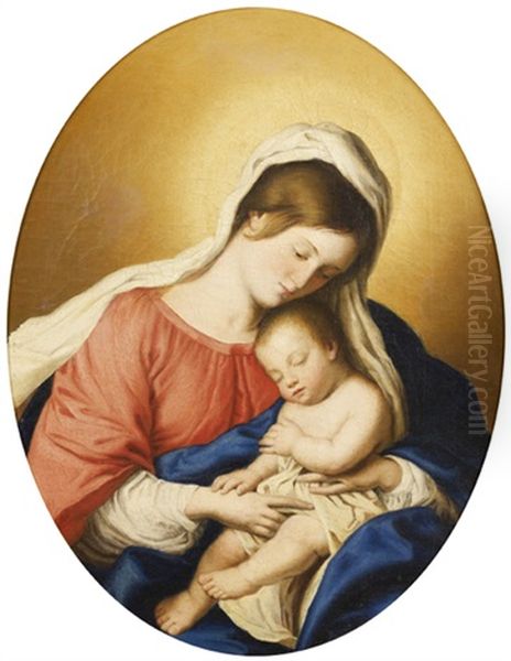 Vierge A L'enfant Oil Painting by Giovanni Battiata Salvi, Il Sassoferrato