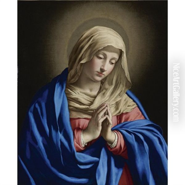 Virgin At Prayer Oil Painting by Giovanni Battiata Salvi, Il Sassoferrato