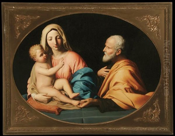 The Holy Family Oil Painting by Giovanni Battiata Salvi, Il Sassoferrato