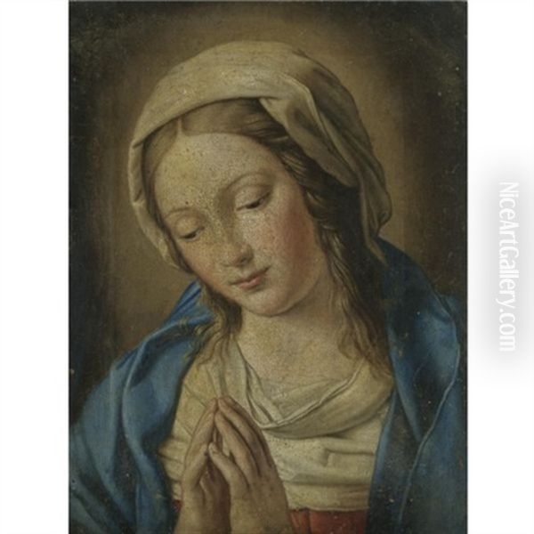 The Madonna At Prayer Oil Painting by Giovanni Battiata Salvi, Il Sassoferrato