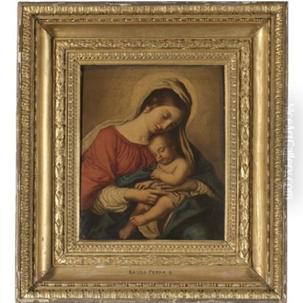 The Madonna And Child Oil Painting by Giovanni Battiata Salvi, Il Sassoferrato