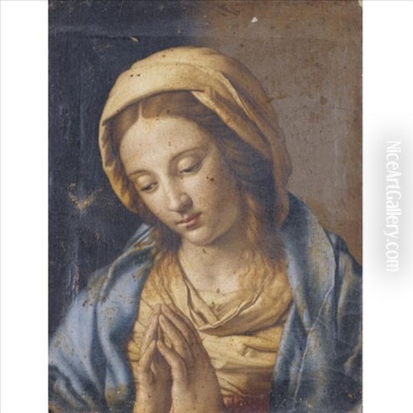 The Madonna At Prayer Oil Painting by Giovanni Battiata Salvi, Il Sassoferrato