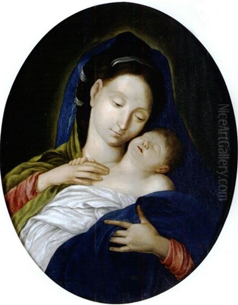 Vierge A L'enfant Oil Painting by Giovanni Battiata Salvi, Il Sassoferrato