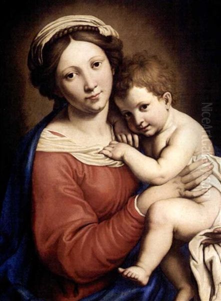 The Madonna And Child Oil Painting by Giovanni Battiata Salvi, Il Sassoferrato