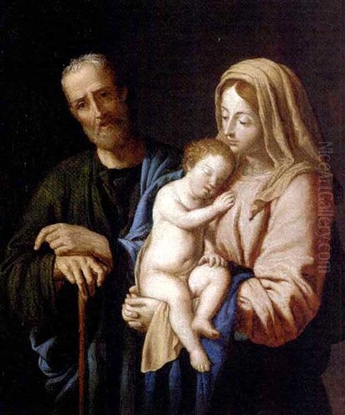 The Holy Family Oil Painting by Giovanni Battiata Salvi, Il Sassoferrato