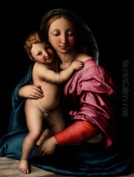 The Madonna And Child Oil Painting by Giovanni Battiata Salvi, Il Sassoferrato