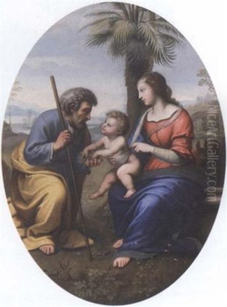 The Rest On The Flight Into Egypt Oil Painting by Giovanni Battiata Salvi, Il Sassoferrato