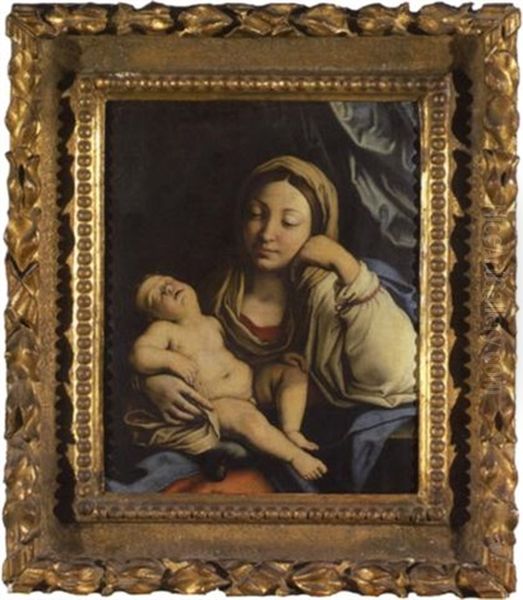 Madonna Mit Kind Oil Painting by Giovanni Battiata Salvi, Il Sassoferrato