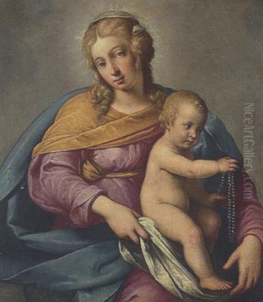 Maria Mit Dem Kind Oil Painting by Giovanni Battiata Salvi, Il Sassoferrato