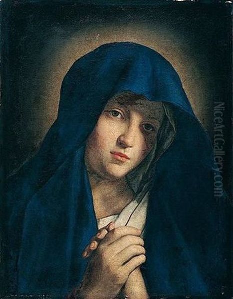 The Madonna At Prayer (known As The Mater Dolorosa) Oil Painting by Giovanni Battiata Salvi, Il Sassoferrato