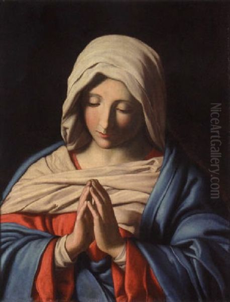 The Madonna At Prayer Oil Painting by Giovanni Battiata Salvi, Il Sassoferrato