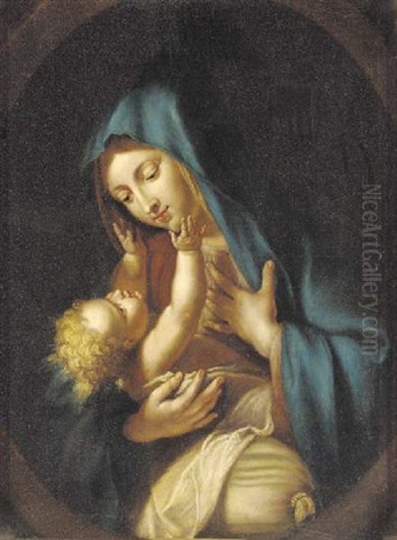 The Madonna And Child Oil Painting by Giovanni Battiata Salvi, Il Sassoferrato