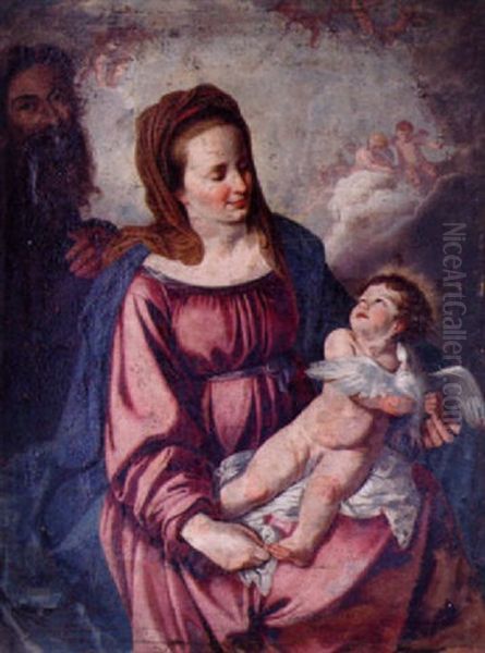 Den Heliga Familjen Oil Painting by Giovanni Battiata Salvi, Il Sassoferrato