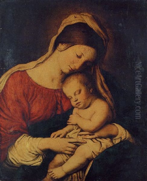 The Madonna And Child Oil Painting by Giovanni Battiata Salvi, Il Sassoferrato