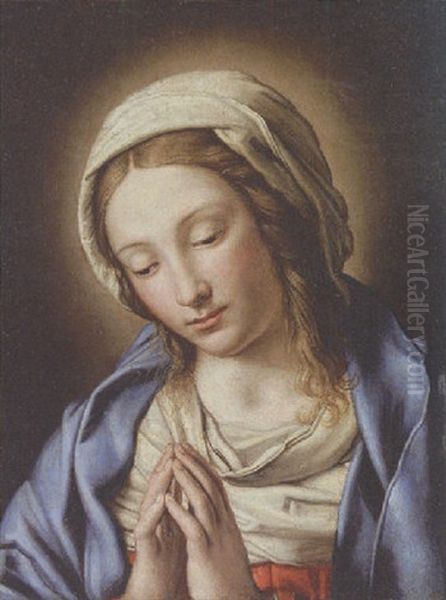 The Madonna In Prayer Oil Painting by Giovanni Battiata Salvi, Il Sassoferrato