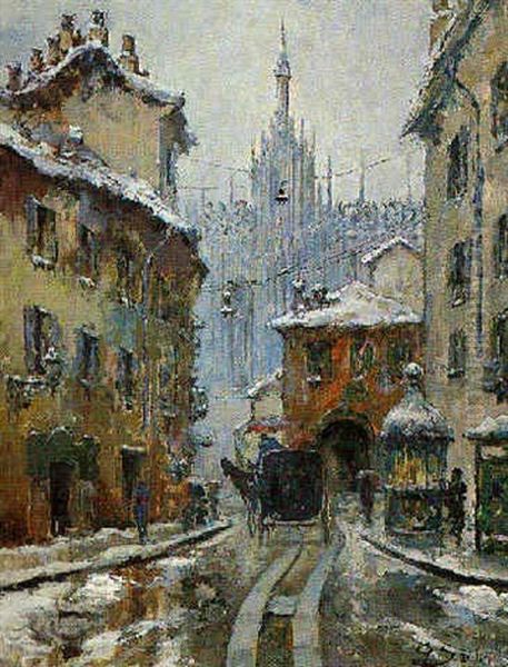 Scorcio Del Duomo Di Milano Oil Painting by Giovanni Battiata Salvi, Il Sassoferrato