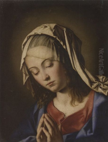 The Madonna At Prayer Oil Painting by Giovanni Battiata Salvi, Il Sassoferrato