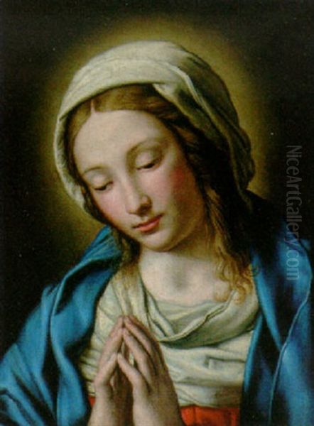 The Madonna At Prayer Oil Painting by Giovanni Battiata Salvi, Il Sassoferrato