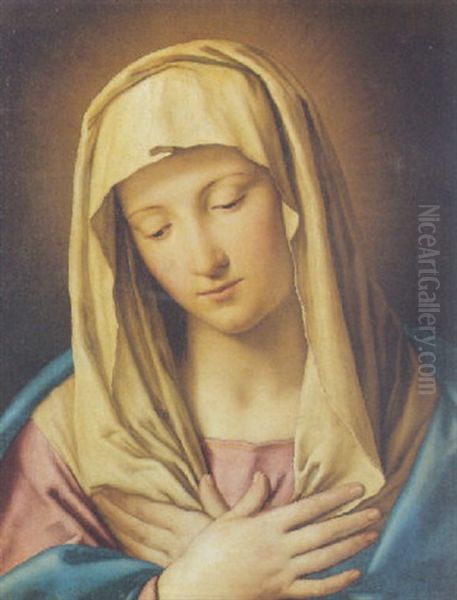 The Madonna In Prayer Oil Painting by Giovanni Battiata Salvi, Il Sassoferrato