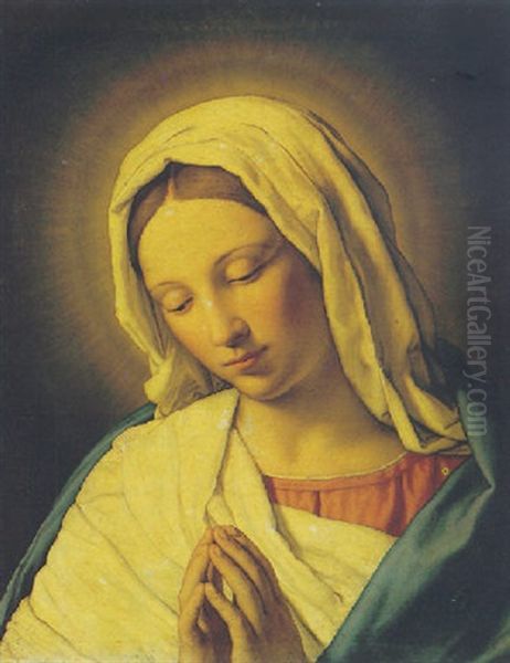 The Madonna In Prayer Oil Painting by Giovanni Battiata Salvi, Il Sassoferrato