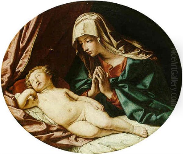 The Madonna And Child Oil Painting by Giovanni Battiata Salvi, Il Sassoferrato