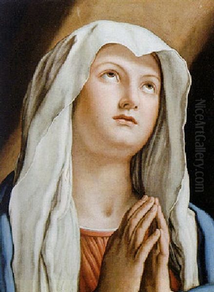 The Madonna In Prayer Oil Painting by Giovanni Battiata Salvi, Il Sassoferrato