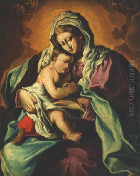 The Madonna And Child Oil Painting by Giovanni Battiata Salvi, Il Sassoferrato