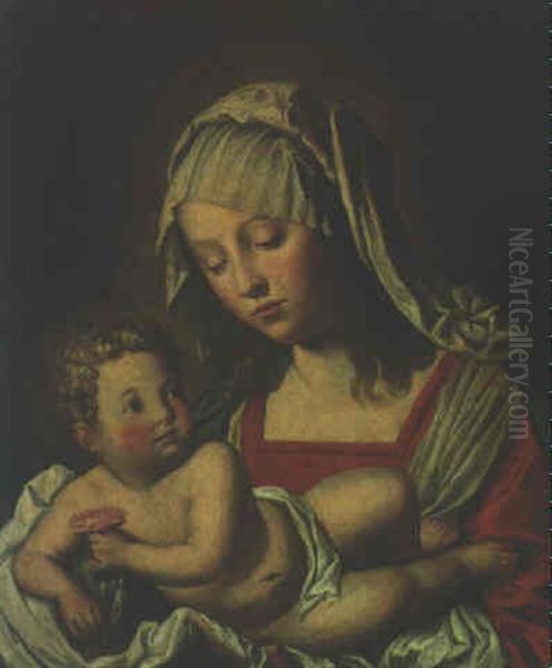 The Madonna And Child Oil Painting by Giovanni Battiata Salvi, Il Sassoferrato
