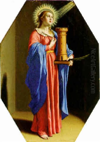 Saint Barbara Oil Painting by Giovanni Battiata Salvi, Il Sassoferrato