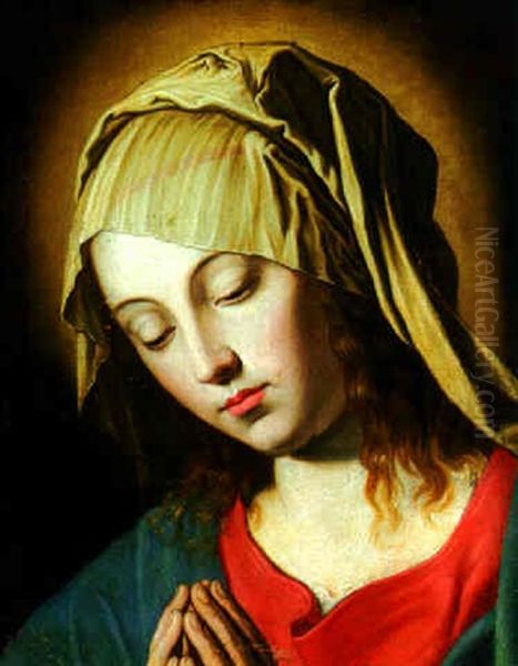 The Madonna At Prayer Oil Painting by Giovanni Battiata Salvi, Il Sassoferrato