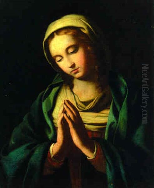 The Madonna At Prayer Oil Painting by Giovanni Battiata Salvi, Il Sassoferrato