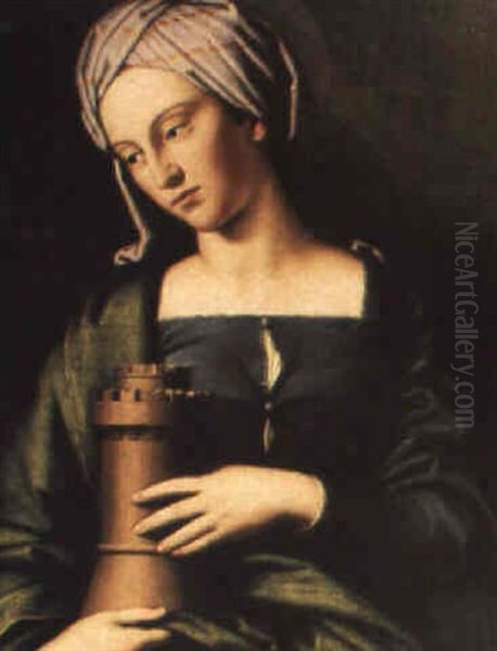 St. Barbara Oil Painting by Giovanni Battiata Salvi, Il Sassoferrato