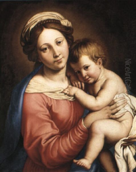 The Madonna And Child Oil Painting by Giovanni Battiata Salvi, Il Sassoferrato