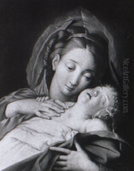 Madone S L'enfant Oil Painting by Giovanni Battiata Salvi, Il Sassoferrato