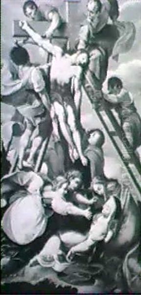 Descente De Croix Oil Painting by Giovanni Battiata Salvi, Il Sassoferrato