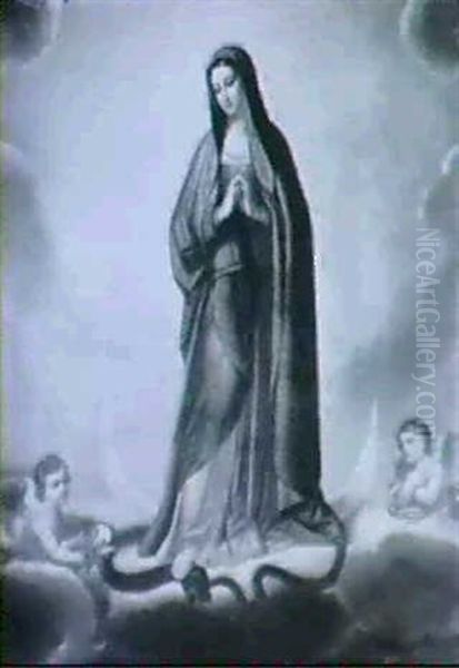The Immaculate Conception Oil Painting by Giovanni Battiata Salvi, Il Sassoferrato