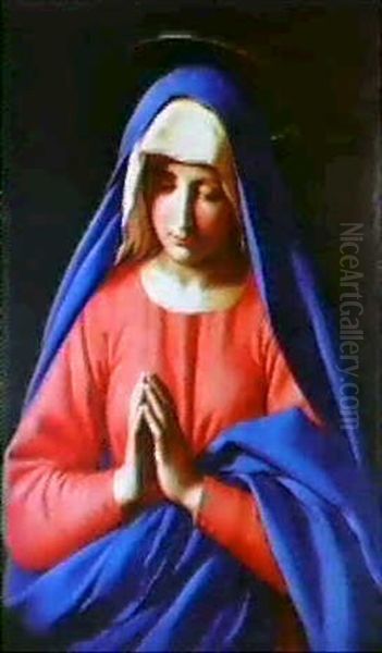 La Vierge Aux Mains Jointes, Dite                           Aussi La Vierge En Oraison Oil Painting by Giovanni Battiata Salvi, Il Sassoferrato