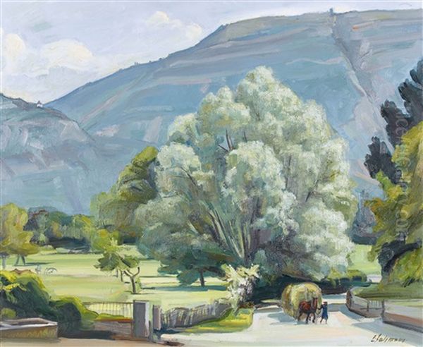 Saule A Villette Oil Painting by Louis Henri Salzmann