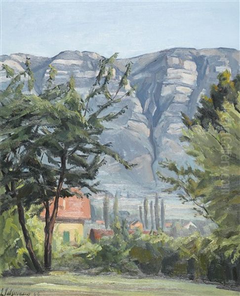 Le Saleve Oil Painting by Louis Henri Salzmann