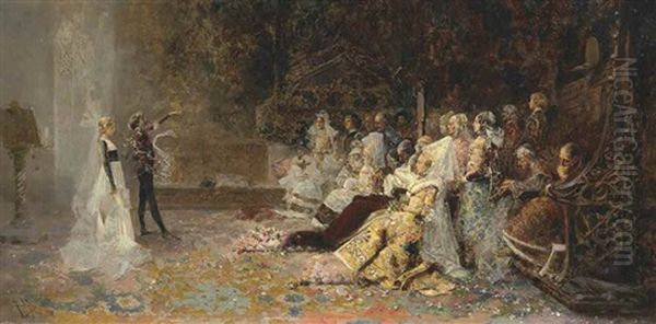 The Performance Oil Painting by Salvador Sanchez Barbudo