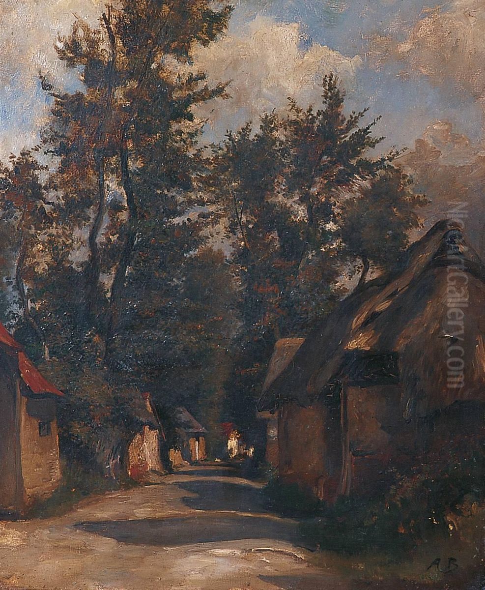 Rue De Village Oil Painting by Auguste Boulard