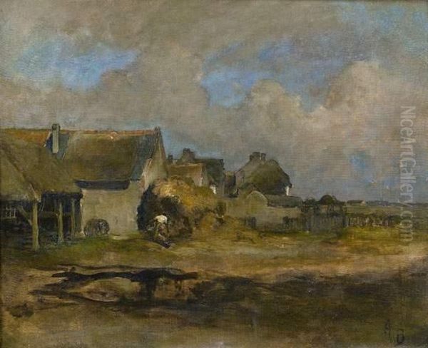 Ferme En Bord De Mer Oil Painting by Auguste Boulard