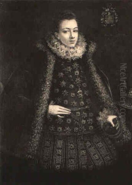 Portrait Of A Young Gentleman Wearing.. The Order Of The Golden Fleece Oil Painting by Alonso Sanchez Coello