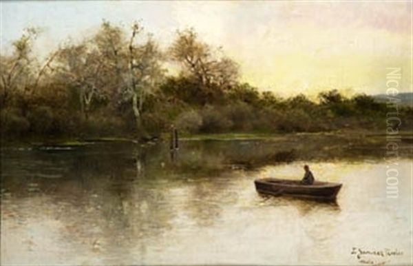 Barca En El Lago Oil Painting by Emilio Sanchez-Perrier