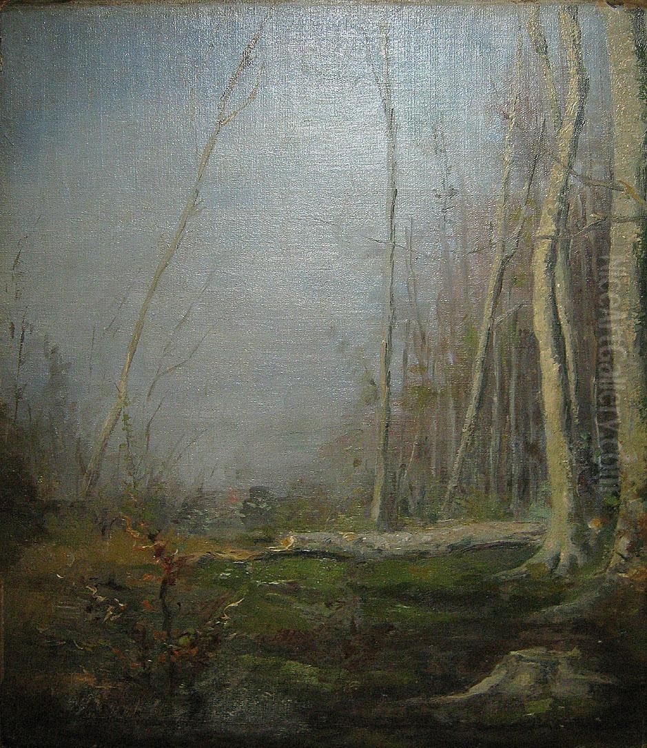 Winter In Het Bos. Oil Painting by Hippolyte Boulenger
