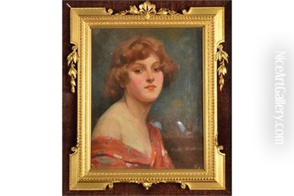 Portrait Of A Lady Oil Painting by John Sanderson-Wells