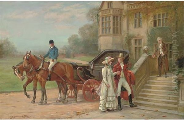 A Family Introduction Oil Painting by John Sanderson-Wells