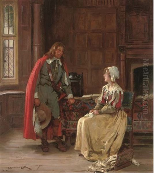 News From The Front Oil Painting by John Sanderson-Wells