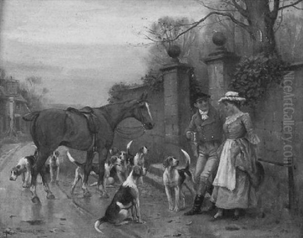 A Rest After The Hunt Oil Painting by John Sanderson-Wells